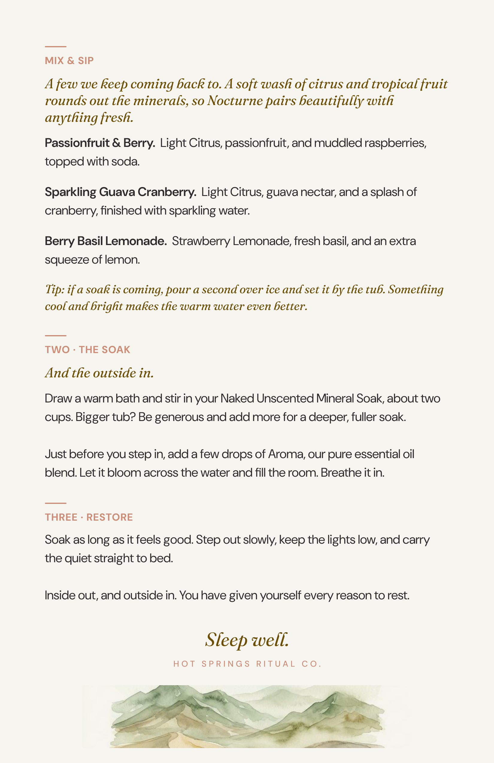 Welcome Card, back side